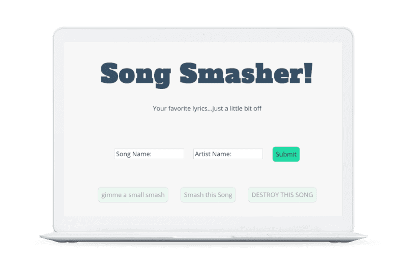 Song Smasher Project Mockup